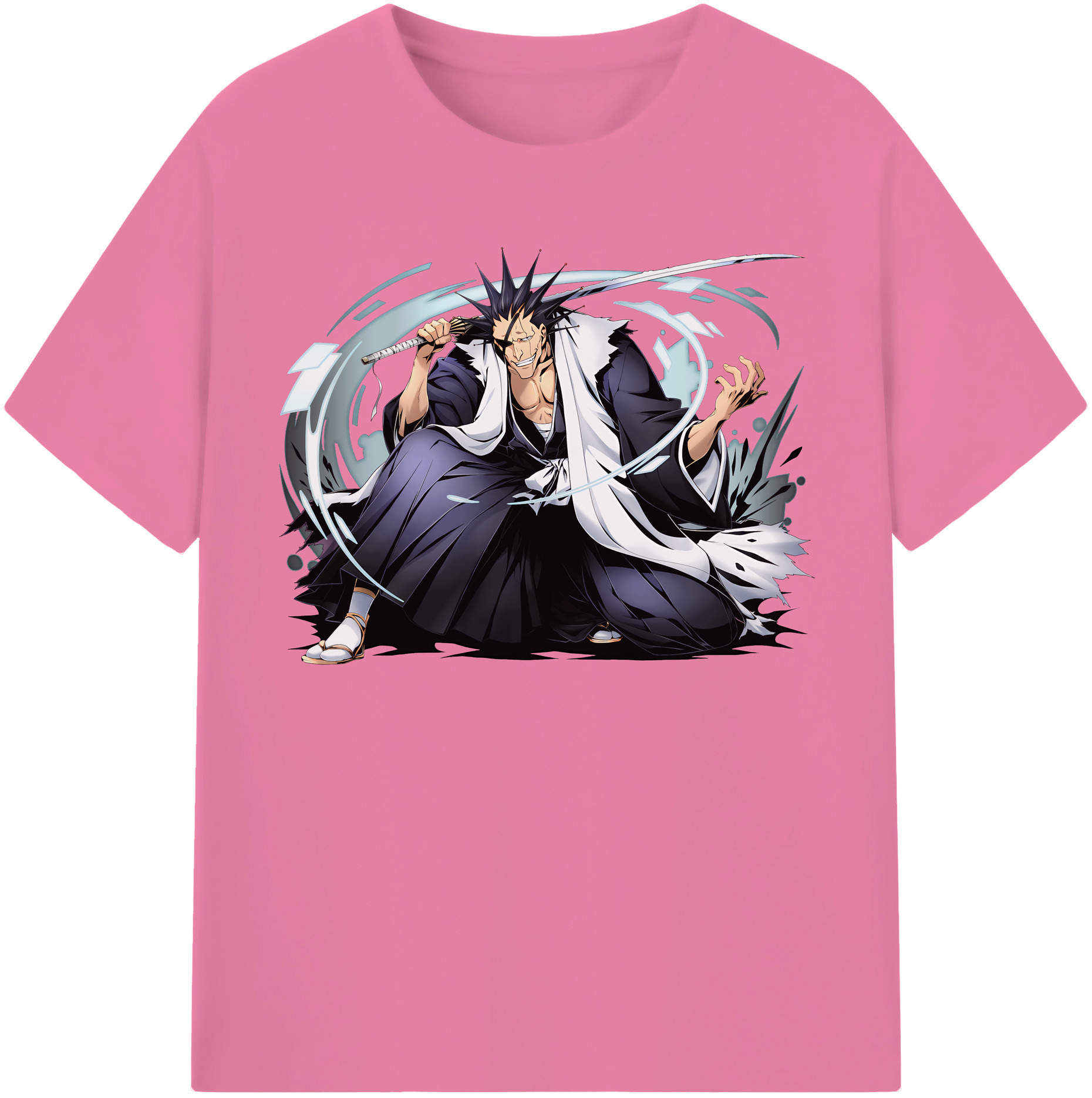 （画像用） ブリーチ ざらき けんぱち BLEACH Zaraki Kenpachi 綿100％半袖Tシャツ（フロントプリント）